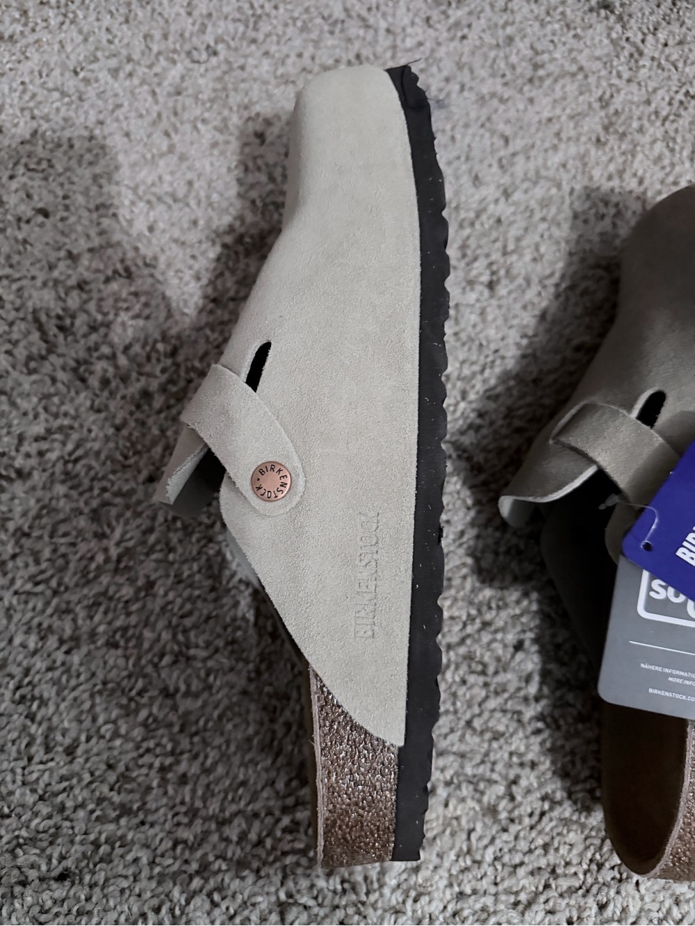 Birkenstock Soft Beige Suede Clogs - Picture 4 of 4